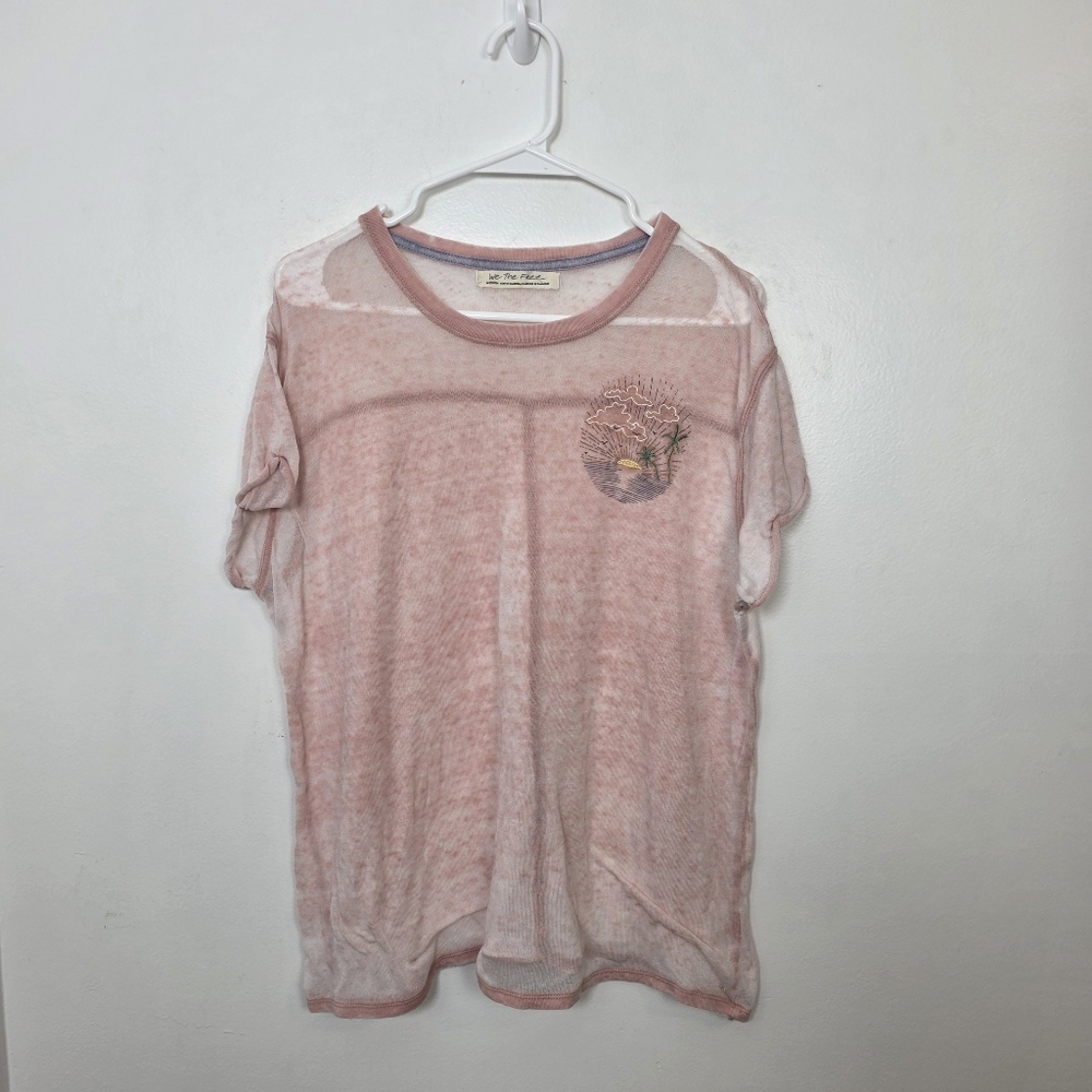 We The Free Light Pink Sheer Tee